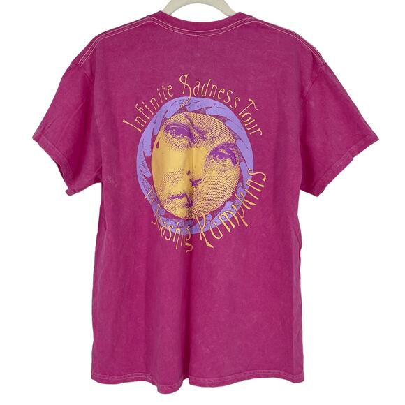 Officially Licensed Smashing Pumpkins Infinite Sadness Tour Tee Pink Acid Wash L - Picture 2 of 7